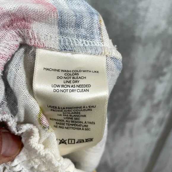 Kimchi Blue Sz S Caroline Smocked Wide Leg Linen-Blend Pant Novelty Diner Print - Picture 11 of 11